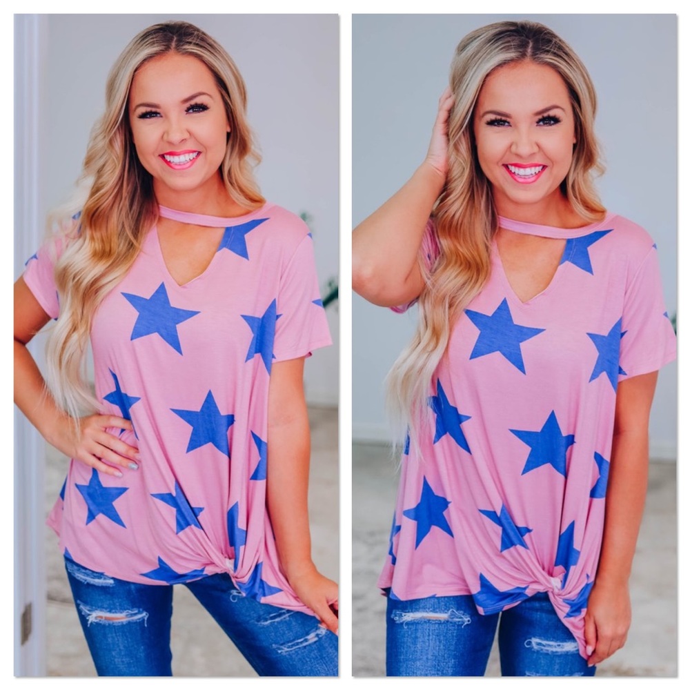 Mauve Keyhole Star Top